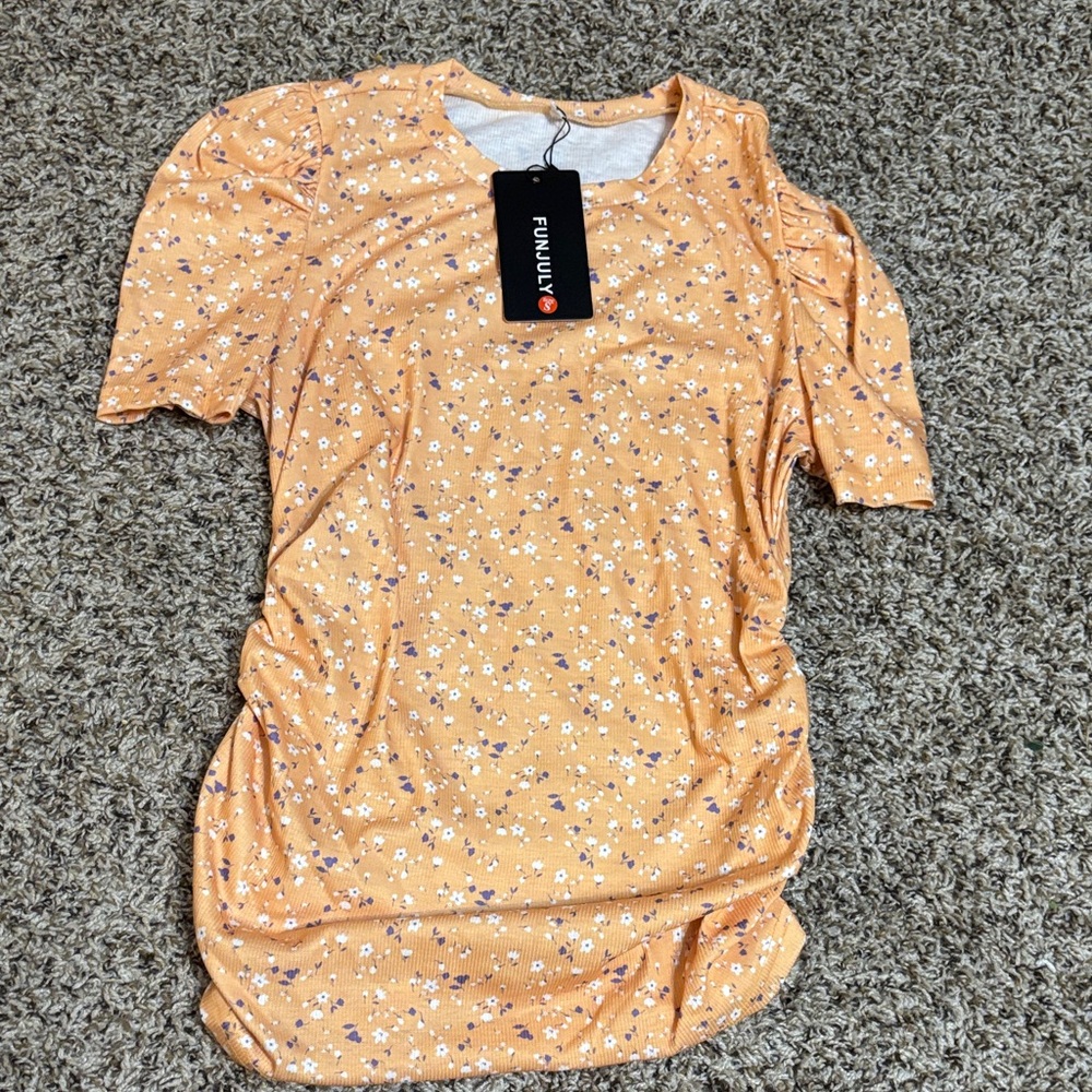 Maternity!! Women's Orange Floral Top
